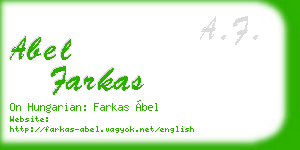 abel farkas business card