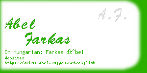 abel farkas business card